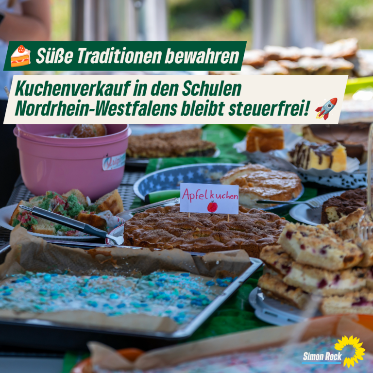 Unbürokratische Lösung für Kuchenverkauf an Schulen und Kitas in NRW 🍰
